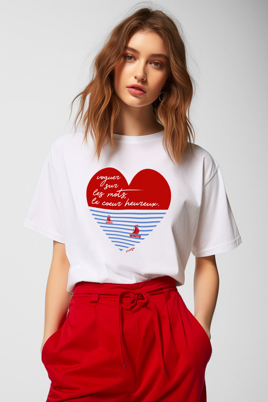 T-shirt | voguer sur les mots, le coeur heureux. (2 coloris)