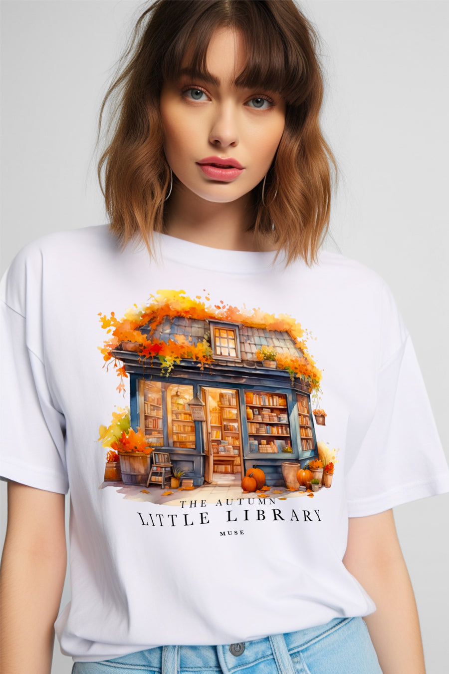 BRADERIE | T-shirt | The autumn little library