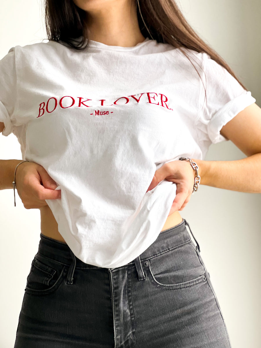 T-shirt brodé | Book Lover (5 coloris)