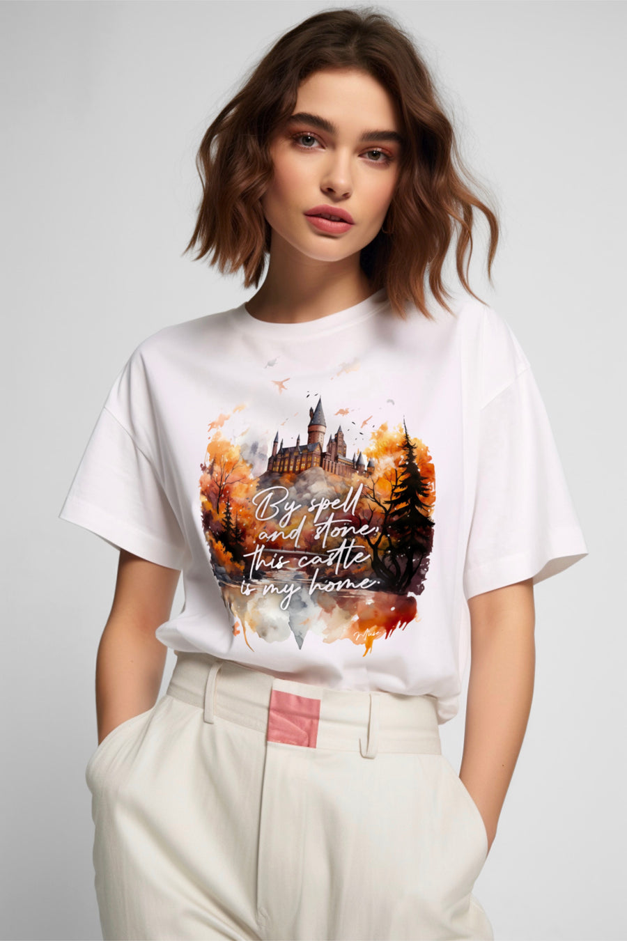 T-shirt | By spell and stone, this castle is my home.