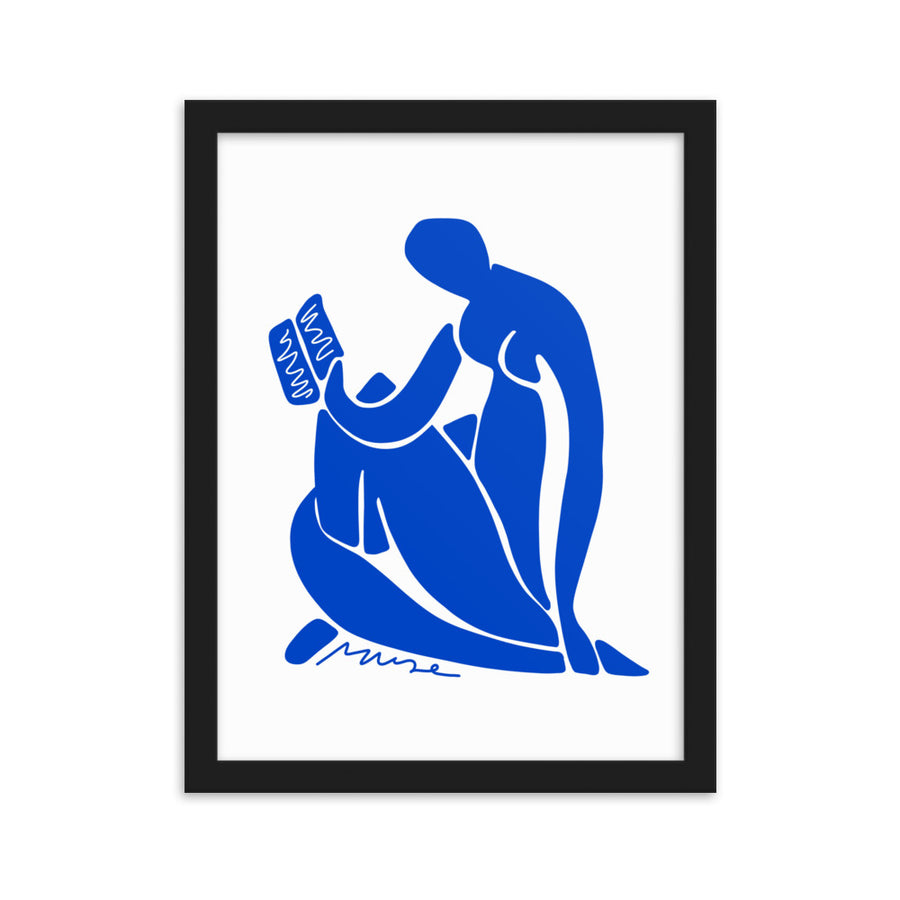 Affiche encadrée | Matisse et la lectrice - bleu