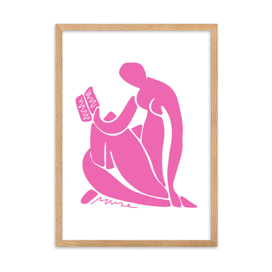 Affiche encadrée | Matisse et la lectrice - rose