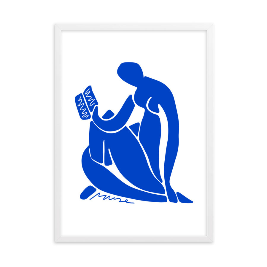 Affiche encadrée | Matisse et la lectrice - bleu