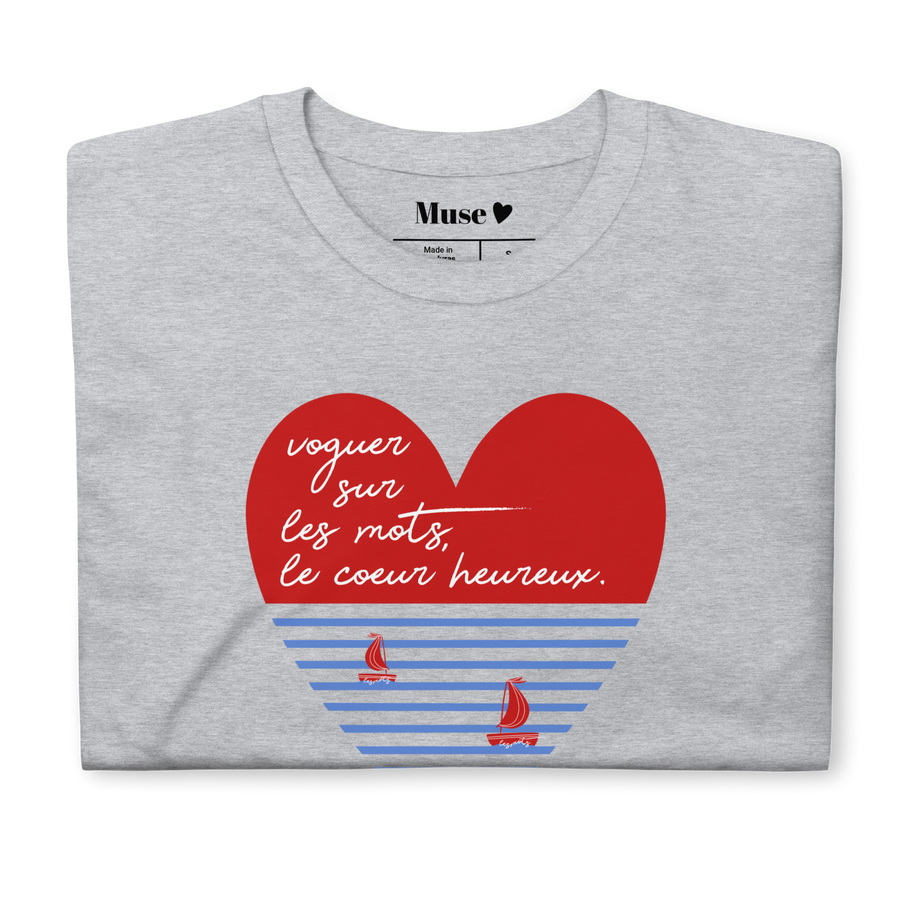 T-shirt | voguer sur les mots, le coeur heureux. (2 coloris)