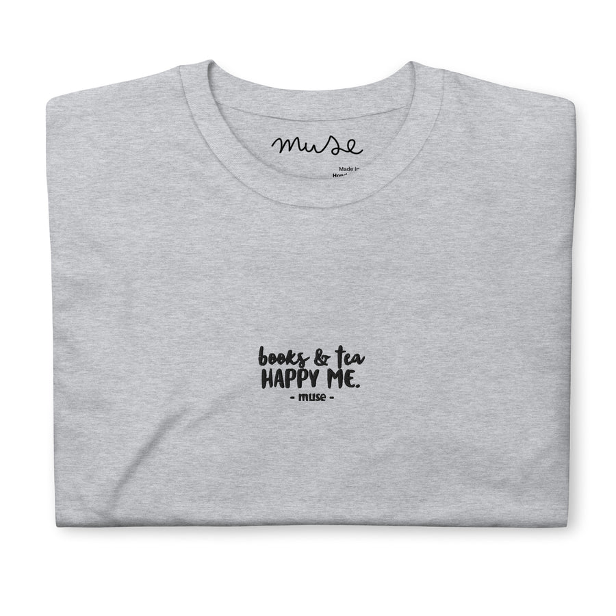 T-shirt brodé | Books & tea, happy me