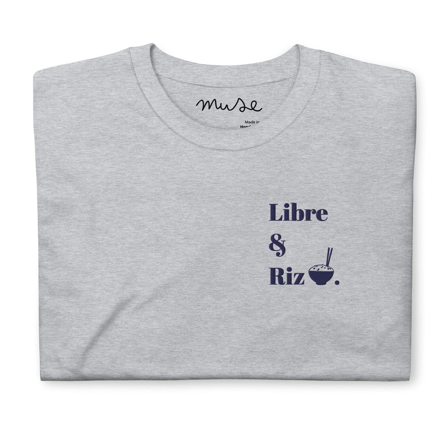 T-shirt brodé | Libre & Riz (librairie)