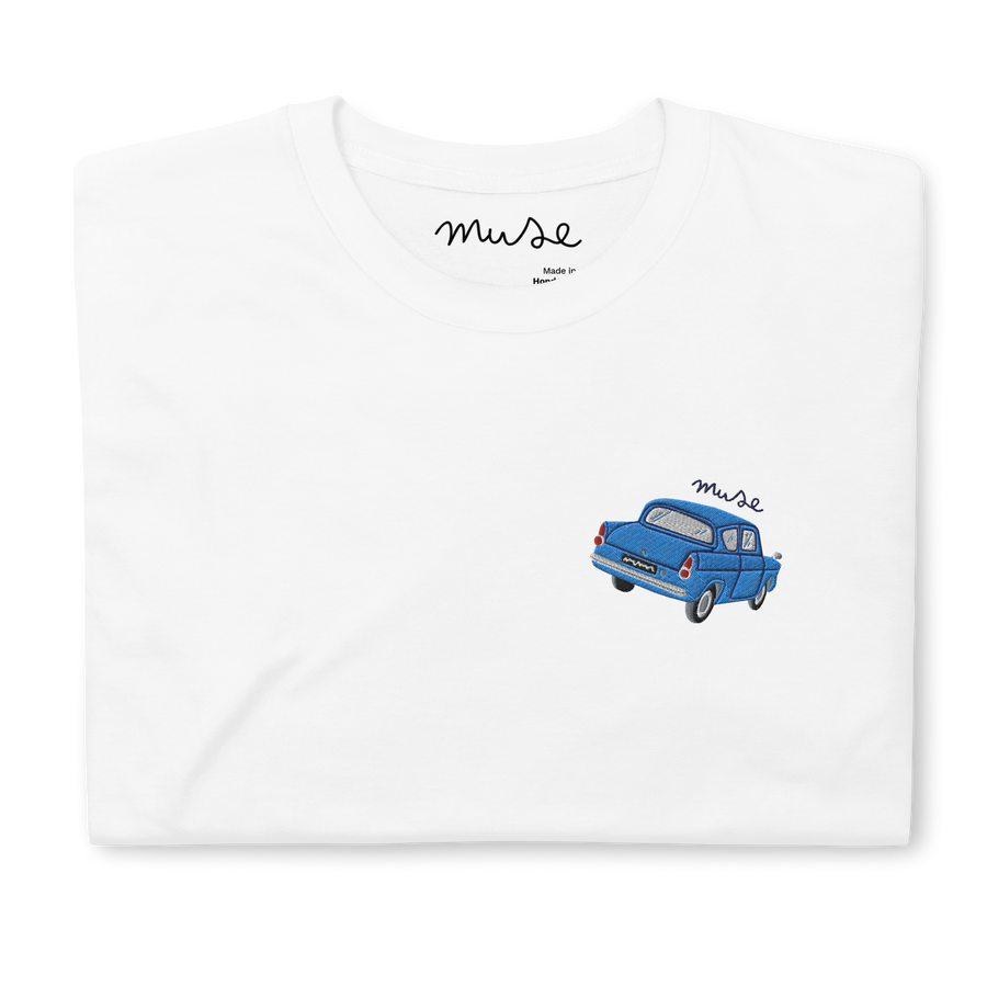 T-shirt brodé | Voiture volante (5 coloris)