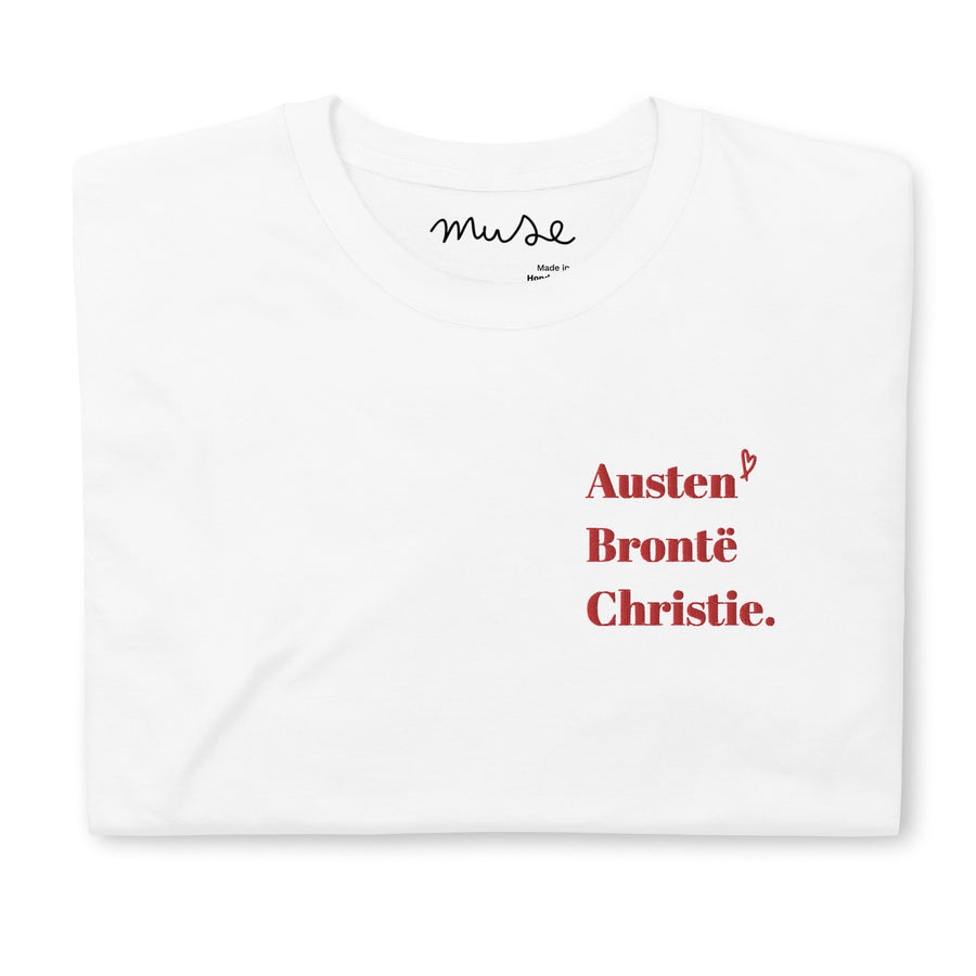 T-shirt brodé | Austen, Brontë, Christie