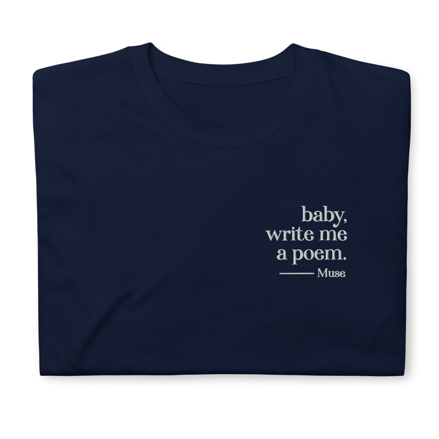 T-shirt brodé | Baby, write me a poem (5 coloris)
