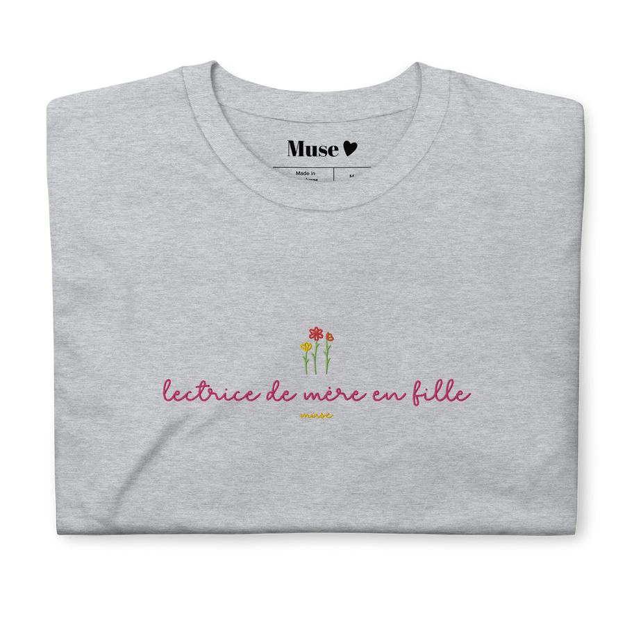 T-shirt brodé - Lectrice de mère en fille